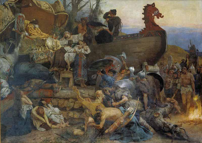 Henryk Siemiradzki Burial of a Varangian Chieftain Spain oil painting art